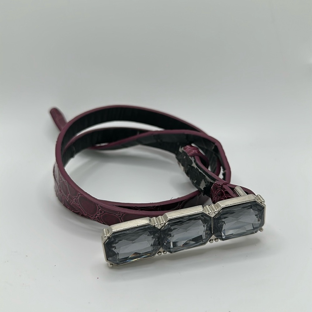 New York and company purple faux animal skin rhinestone sparkling belt size XS